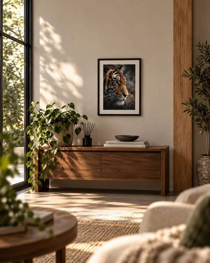 A3 print shown in situ on a living room wall